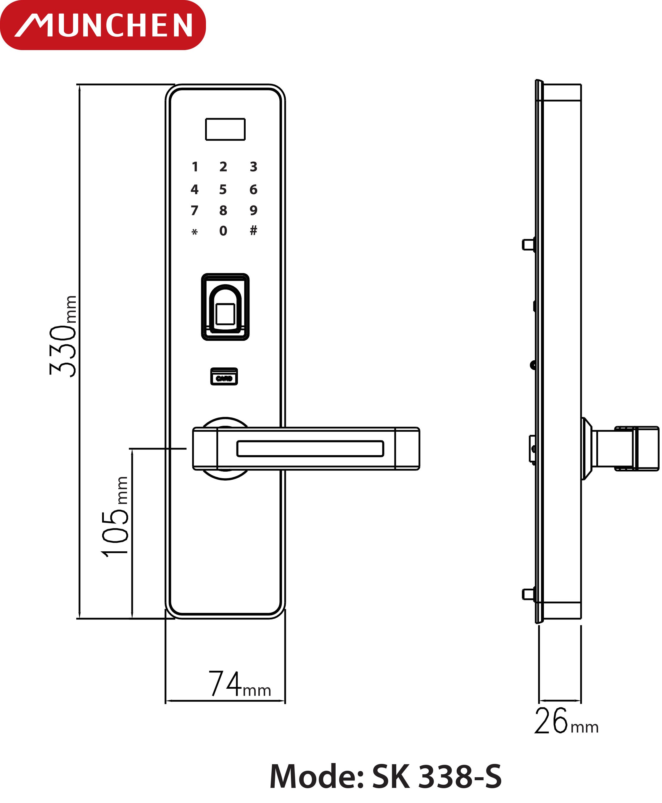 Khóa vân tay Munchen SK 338-S